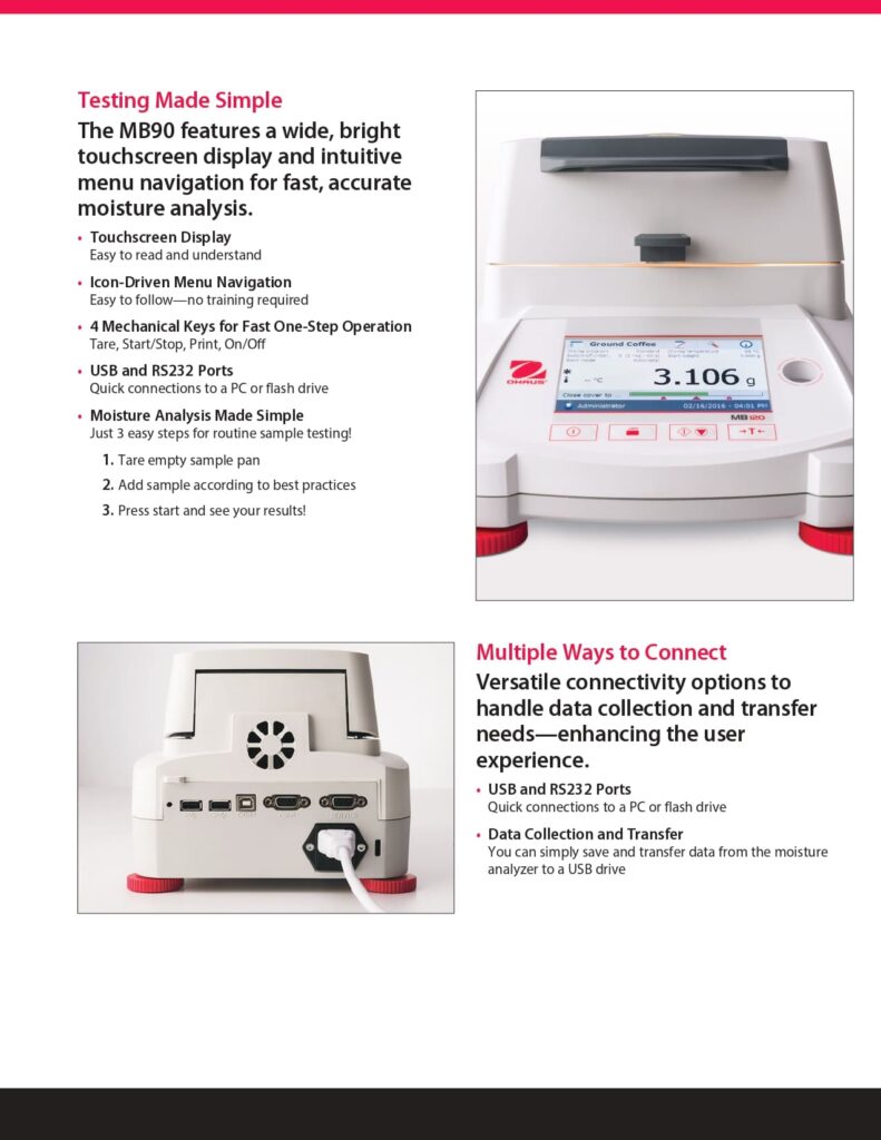 MB90 Moisture Analyzer